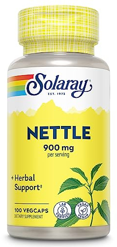 SOLARAY Nettle 900 mg - Organic Nettle Leaf Supplement - Kidney, Urinary, and Prostate Support - Traditional Use for Allergy Response and Respiratory Wellness - Vegan - 50 Servings, 100 VegCaps