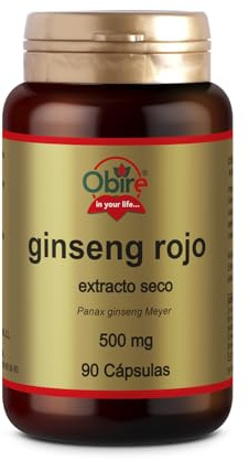 Obire | Ginseng Rojo 500mg | Pack 1 Unidad | 90 Cápsulas | Niveles de Energía, Concentración, Memoria y Resistencia Atlética