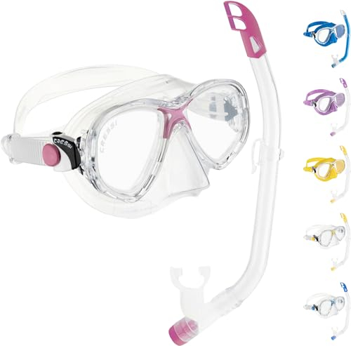 Cressi Premium Combo Schnorchelset Junior - erhältlich mit Marea Jr oder Estrella Jr Maske und Top-Schnorchel, Unisex Kind
