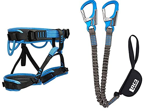 LACD Klettersteigset Ferrata Pro + Gurt Start (M) - Universell, Blau, Nylon, Männer, Outdoor Enthusiasten