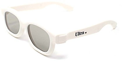 Ultra 3 White Childrens Passive 3D Glasses Kids for Use with all Passive TVs Cinema Projectors and RealD Films Movies Circular Polarised 3D Glasses Passive Kids Movies Cinema 3D Glasses