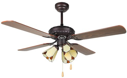 Orbegozo CT 55106 - Ventilador de techo con luz, 4 palas, 105 cm de diámetro, 60 W y 3 velocidades, negro