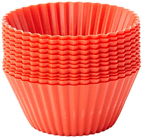 Lékué Moldes base para magdalenas, Silicona Rojo, 12 unidades
