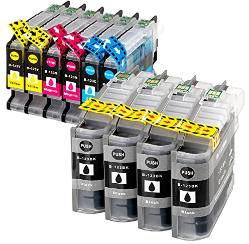 ESMOnline 10 komp. Druckerpatronen ersetzt Brother LC-123 MFC J245 J870DW J4410DW J4510DW J4610DW J470DW J4710DW J650DW J6520DW J6720DW J6920DW DCP J132W J152W J4110DW J552DW J752DW LC123
