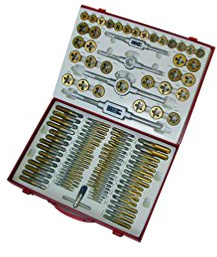 Holzmann Maschinen H070300003 Gewindeschneidsatz 101teilig HSS metrisch M2, M3, M4, M5, M6, M7, M8, Gold