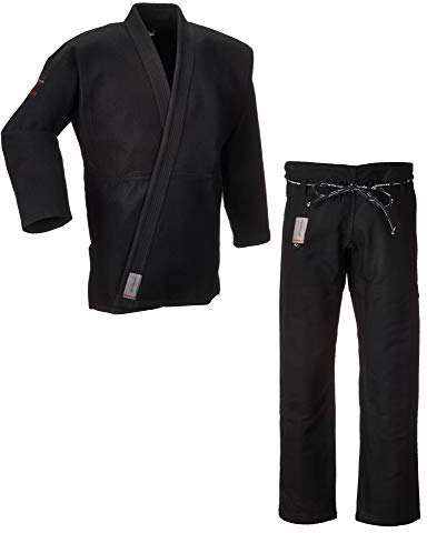 Ju-Sports BJJ Gi Brasilia 750 Gramm | Baumwolle Gold Weave| Schwarz | Professional Martial Arts Kimono für Training und Wettkampf | Männer & Frauen | Brazilian Jiu-Jitsu Anzug A1 A2 A3 A4 A5 A6
