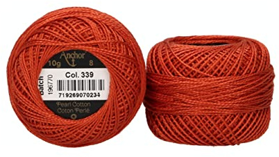 Anchor 4591008-00339 broderigarn, 100% bomull, rost, tjocklek 8, 82 m
