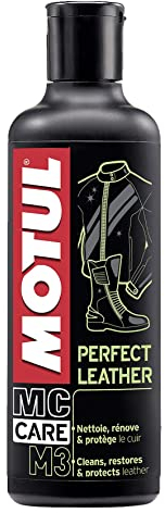 Motul - Crema Detergente per Pelle e Attrezzatura per Motociclisti - Adatta a Tutti i Tipi di Pelle - Nutre, Ravviva, Protegge e Impermeabilizza - MC Care Perfect Leather M3-250 ml