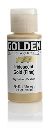 Golden Fluid Acrylic Paint 1 Ounce-Iridescent Gold Fine