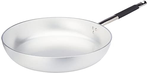 Pentole Agnelli ALMC1111C36 Cool Padella Radiante Dritta, in Alluminio, Spessore 5 mm, con Manico Tubolare in Acciaio Inossidabile, 36 cm, Argento