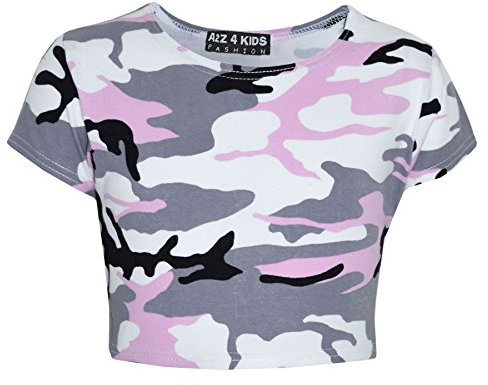 A2Z 4 Kids Girls Camouflage Print Crop Top Legging Jacket Hoodie And Bottom Jacket Sweatshirt Top Bottoms - Baby Pink Camo Crop 7-8