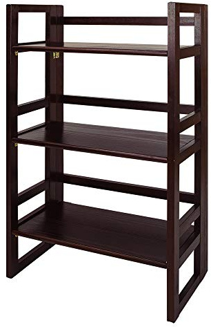 Casual Home 3-Shelf Folding Student Bookcase (20.75 Wide)-Espresso