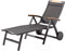 Sieger 352/G-G Klapprollliege Catena, Aluminium, Teakholz und Textilux-Gewebe, eisengrau-grau