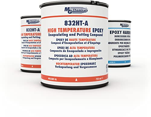 MG Chemicals 832HT High Temperature Black Epoxy Encapsulating and Potting Compound for Electronics, 78 fl. oz 2-Part kit