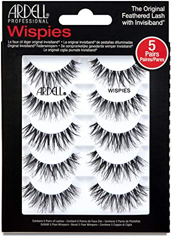 ARDELL Professional Wispies - Multipack falsche Wimpern aus Echthaar zum Kleben, 5 Paar Set Fake Lashes für einen natürlichen Look & Volumen - vegan, flexibel & wiederverwendbar