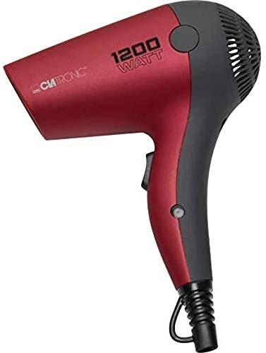 Clatronic HT 3428 - Secador de pelo de viaje, color rojo metálico