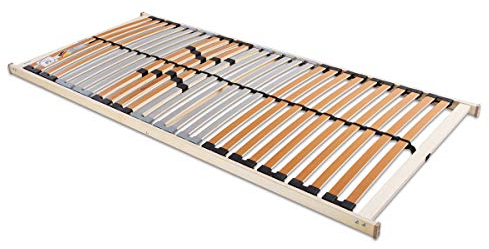 BeCo Lattenrost 100x200 cm Medistar fertig montiert/TÜV Zertifiziert/5 Zonen/28 Leisten/für alle Matratzen/Höhe 4,5 cm/Lattenroste produziert in Deutschland