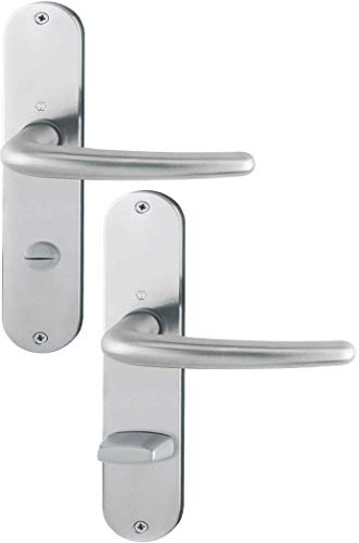 Hoppe 2820977 Türbeschlag Denver E1310Z/302 mit WC-Olive-Lochung, Silber