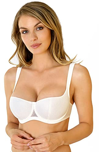 Rosme Womens Balconette Bra With Padded Straps, Collection Kamila,Ivory,Size 40A