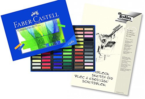 Faber-Castell 128272 - Softpastellkreide Studio Quality Mini, 72er ETU + hochwertiger A4 Skizzenblock