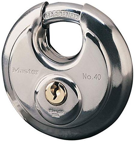 Master Lock 40EURD Candado de Disco Marino con Llave, Grigio, 9,6 x 7 x 2,8 cm