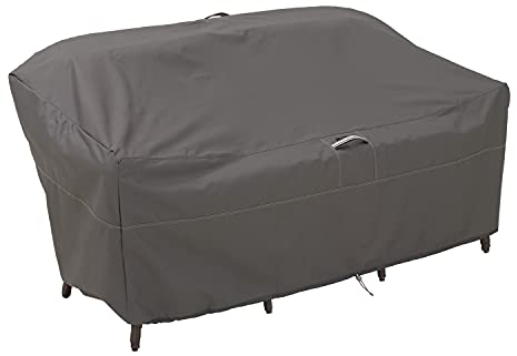 Classic Accessories Ravenna Anpassbare Gartensofa Abdeckung Mit Kodrelverschluss - Wasserdicht Und Uv-schutz Abdeckplane Für Loungesofa & Gartenbank (223,52 Cm L X 82,55 Cm T X 83,82 Cm H)