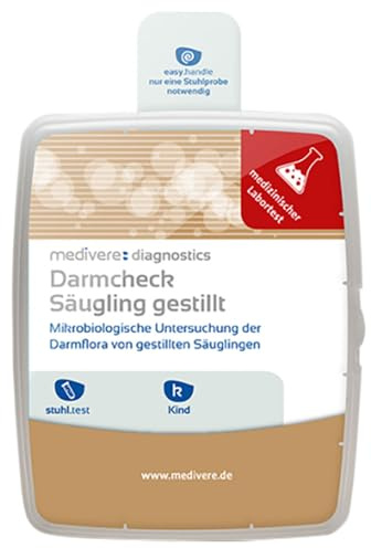 medivere Labordiagnostik Darmcheck Säugling gestillt - Stuhltest zur Analyse der Darmflora von Babys - einfacher und zuverlässiger Test für die Gesundheit des Darms von gestillten Säuglingen