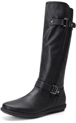 DREAM PAIRS Women's Faux Fur-Lined Knee High Winter Boots Fall Tall Boots,Size 5,Black,TRACE