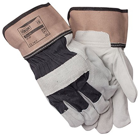 OX-ON Rindkernspaltleder-Arbeitshandschuhe EN 388 KAT 2 (4243) grau schwarz | 9