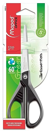 Maped M468010 - Schere Essentials Greenlogic symmetrisch, 17 cm, schwarz