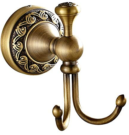 Weare Home Antike Haken ,Retro Solide Kupfer Doppelt Handtuchhaken ,Einschnitt Bronze Beschichtung Wandmontage Haltbar Badzubehör Badaccessoires Dekor für Küche