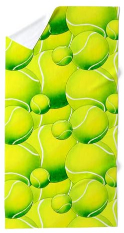 CafePress Tennis Ball Pattern 1 30x60 Absorbent Cotton Back, Soft Beach, Pool Towel