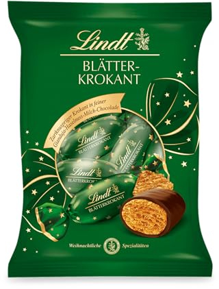 Lindt Schokolade Blätterkrokant | 3 x 90g | Zartknuspriger Krokant in Gianjula Haselnuss Milchschokolade| Schokoladen-Geschenk zu Weihnachten | Weihnachtsschokolade