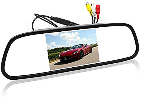 Autospiegel-Monitor – 12,7 cm (5 Zoll) HD 800 x 480 Auflösung Digitaler TFT-LCD-Spiegel Auto Parkplatz Rückfahrmonitor mit 2 Video-Eingängen Anschluss Rück-/Frontkamera