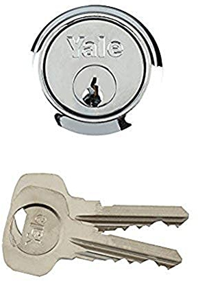 Yale P-X54KP-CH Replacement Rim Cylinder, Suitable For 38-57 mm Doors, High Security, 4 Keys Provided, Chrome Finish, Boxed