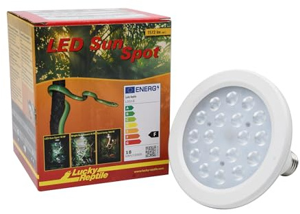 Lucky Reptile LED Sun Spot 18 Watt - LED-lampa för E27-fästen - Terrarielampa med imponerande ljusstyrka - Lampa för terrarier - Terrariumbelysning 1 styck