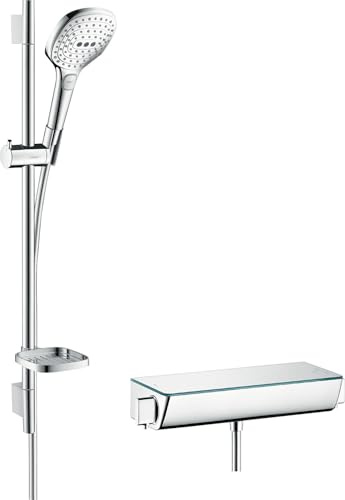 Raindance Select E Duschsystem för Exponerad Installation 120 med Termostat och Duschstång 65cm, Krom