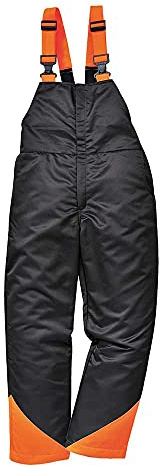 Portwest Oak Chainsaw Bib and Brace, Size: M, Colour: Black, CH12BKRM