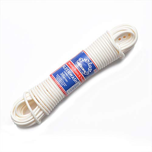 EVERLASTO 'Kleenwash' vita PVC-kläder/tvättlina 4,8 mm x 10 m