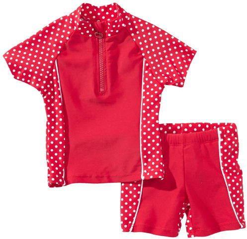 Playshoes UV-Schutz Bade-Set Punkte T-shirt Mixte enfant Rouge (8 rot ) 86/92