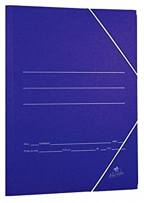 Mariola 1045 - Carpeta de Cartón 500gr, Cuarto Goma Solapa, 24 x 19 cm, Azul Mate, 20 unidades