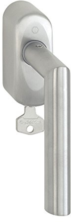 HOPPE Fenstergriff Amsterdam, Vierkant 7 x 37 mm mit Sperrzylinder RC 2, Edelstahl, 2644133