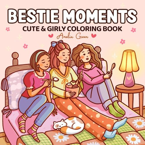 Bestie Moments: Coloring Book for Adults and Teens Featuring Cute & Girly Scenes for Relaxation (The Cozy Girl Series)