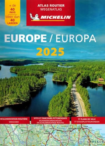 Atlas Europe 2025 (A4-Spirale): wegenatlas Schaal 1:1.000.000 (Michelin Atlassen)