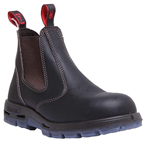 Redback USBOK Chelsea Boots Claret Brown with Steel Toe Cap from Australia (UK size 9)