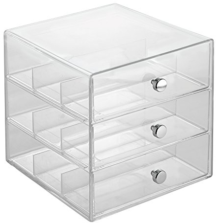 iDesign 35330EU Clarity 3-Schubladenturm für Brillen, durchsichtig