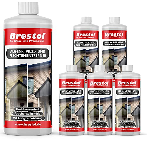 Brestol® Algenentferner Pilzentferner Flechtenentferner 6X 1000 ml Konzentrat - Grünbelagsentferner Grünbelagentferner