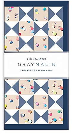 Galison Gray Malin The Beach 2 in 1 Game Set, Checkers and Backgammon – Perfect for Game Night – Features Iconic Gray Malin Photography, Sturdy Storage Box Included, Makes a Great Gift Idea