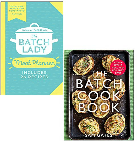 The Batch Lady Meal Planner By Suzanne Mulholland & The Batch Cook Book By Sam Gates 2 Books Collection Set