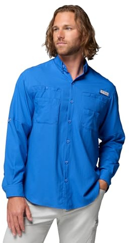 Columbia Herren PFG Tamiami II Long Sleeve Langarmshirt, Blau, L EU